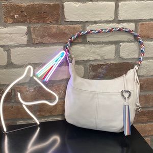 Brighton Off White Barbados full size shoulder hobo handbag